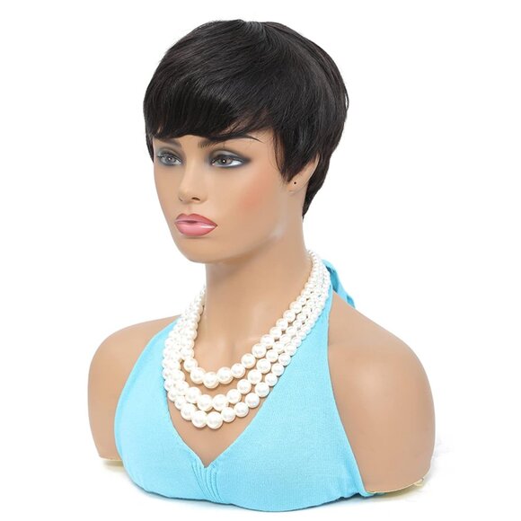 Human Hair Short Pixie Cut Wigs for Black Women Human Hair Glueless pixie Wig - Picture 5 of 7